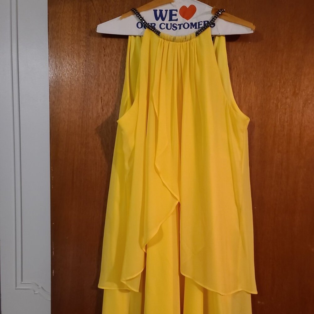 SLNY Pale Yellow Party Dress Size 12